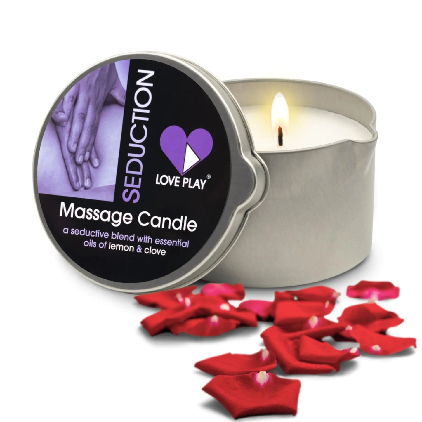 LOVE PLAY Massage Oil Candle for Home SPA & BDSM Play- Vegan Moisturizing Body Oil Candle for Pure Relaxation - Hydrating Skin Care Massage Oils with Essential Oils (6.76oz)