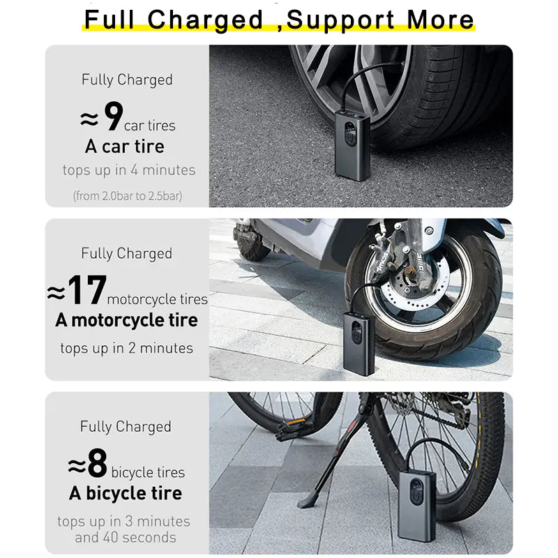 Baseus Energy Portable Pump 54W Car Tire Inflator with LED Light