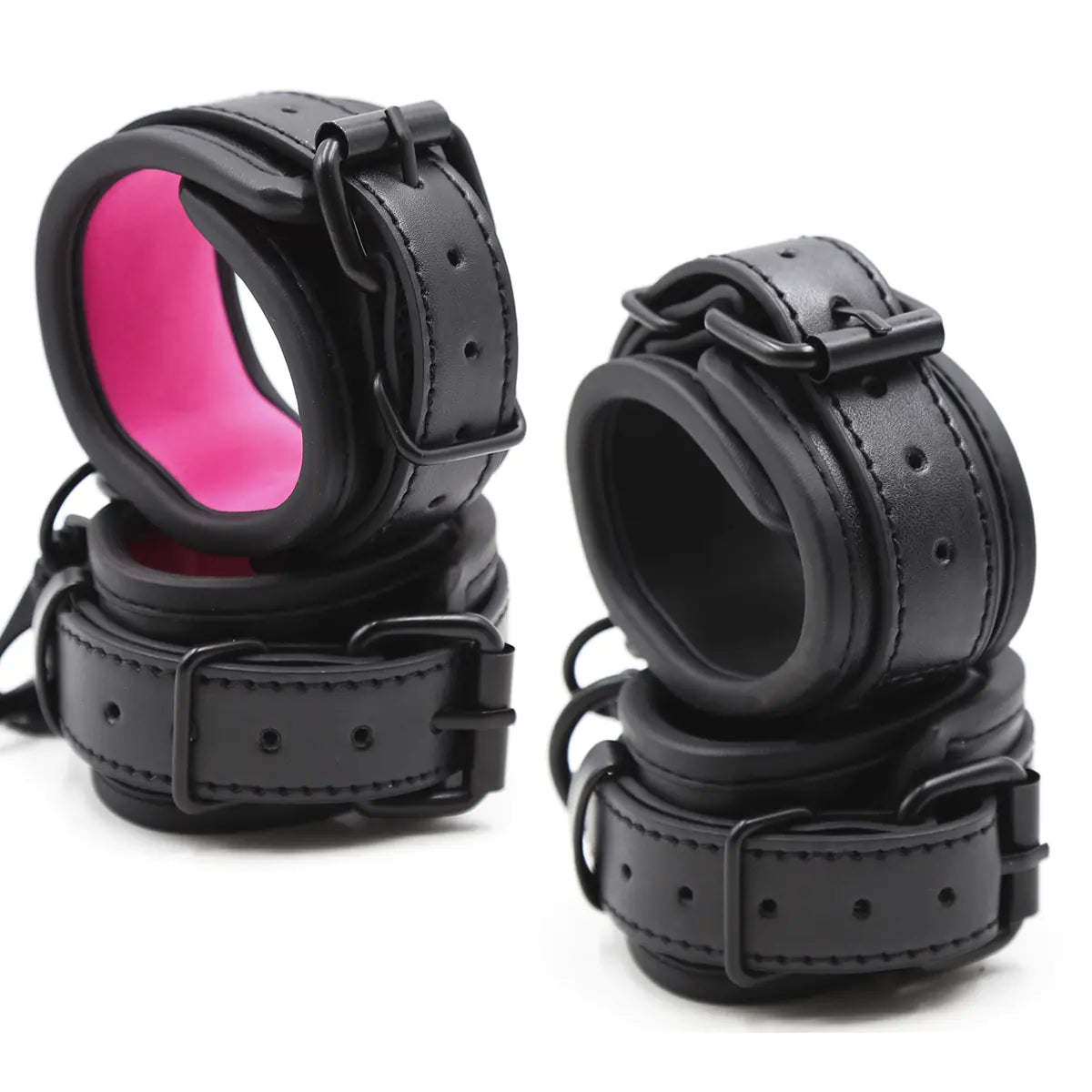 Adult BDSM Metal Handcuffs and Leather Restraints